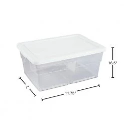 16 and 6 Qt. Clear Stacking Closet Storage Box Container Tub (24-Pack) by Sterilite 8 16 and 6 Qt. Clear Stacking Closet Storage Box Container Tub (24-Pack) by Sterilite -Cheap Sterilite Store white clear sterilite storage bins 24 x 16448012 24 x 16428012 40 1000