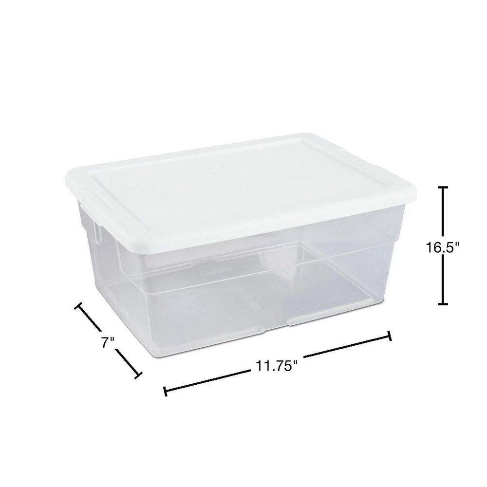 16 and 6 Qt. Clear Stacking Closet Storage Box Container Tub (24-Pack) by Sterilite 4 16 and 6 Qt. Clear Stacking Closet Storage Box Container Tub (24-Pack) by Sterilite - Image 2