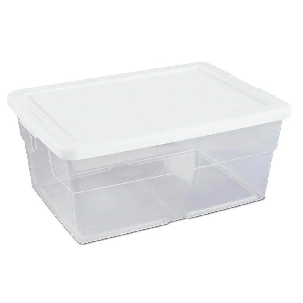 16 and 6 Qt. Clear Stacking Closet Storage Box Container Tub (24-Pack) by Sterilite 3 16 and 6 Qt. Clear Stacking Closet Storage Box Container Tub (24-Pack) by Sterilite