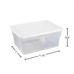 16 and 6 Qt. Clear Stacking Closet Storage Box Container Tub (24-Pack) by Sterilite 11 16 and 6 Qt. Clear Stacking Closet Storage Box Container Tub (24-Pack) by Sterilite -Cheap Sterilite Store white clear sterilite storage bins 24 x 16448012 24 x 16428012 fa 1000