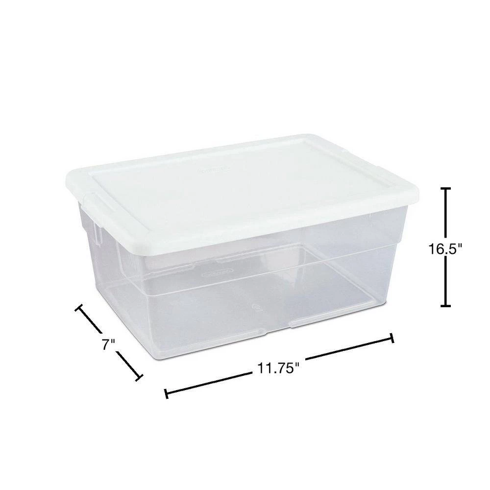 16 and 6 Qt. Clear Stacking Closet Storage Box Container Tub (24-Pack) by Sterilite 7 16 and 6 Qt. Clear Stacking Closet Storage Box Container Tub (24-Pack) by Sterilite - Image 5