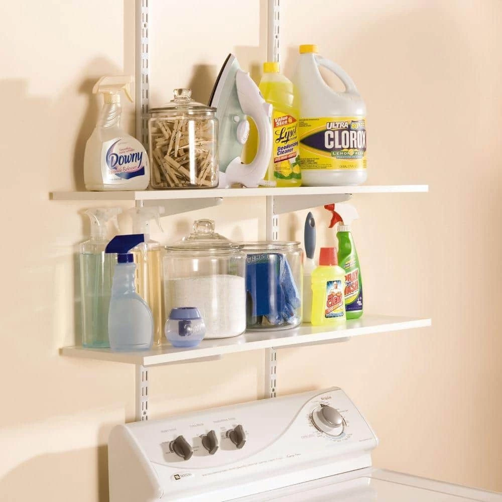 11.5 in. White Twin Track Bracket for Wood or Wire Shelving by Rubbermaid 4 11.5 in. White Twin Track Bracket for Wood or Wire Shelving by Rubbermaid - Image 2