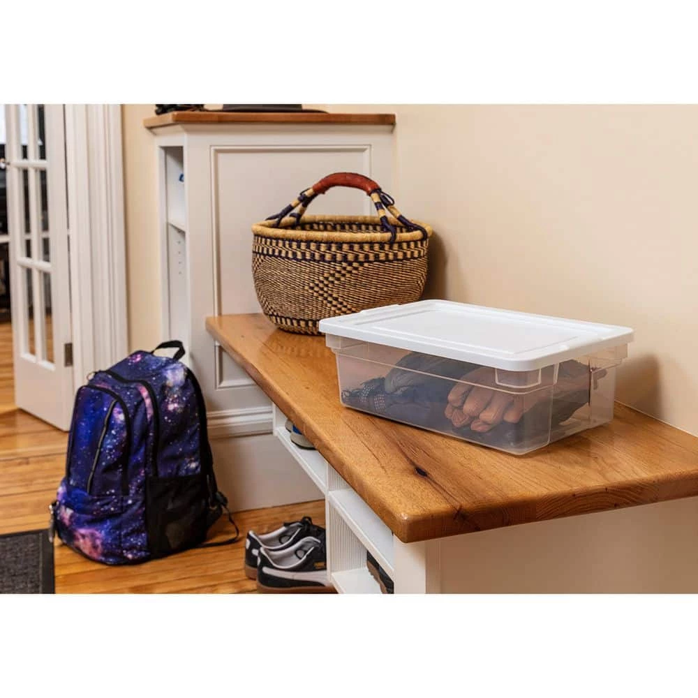 Classic Clear 12 qt. Stackable Heavy Duty Plastic Storage Bins by Rubbermaid 4 Classic Clear 12 qt. Stackable Heavy Duty Plastic Storage Bins by Rubbermaid - Image 2