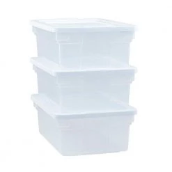 Classic Clear 12 qt. Stackable Heavy Duty Plastic Storage Bins by Rubbermaid