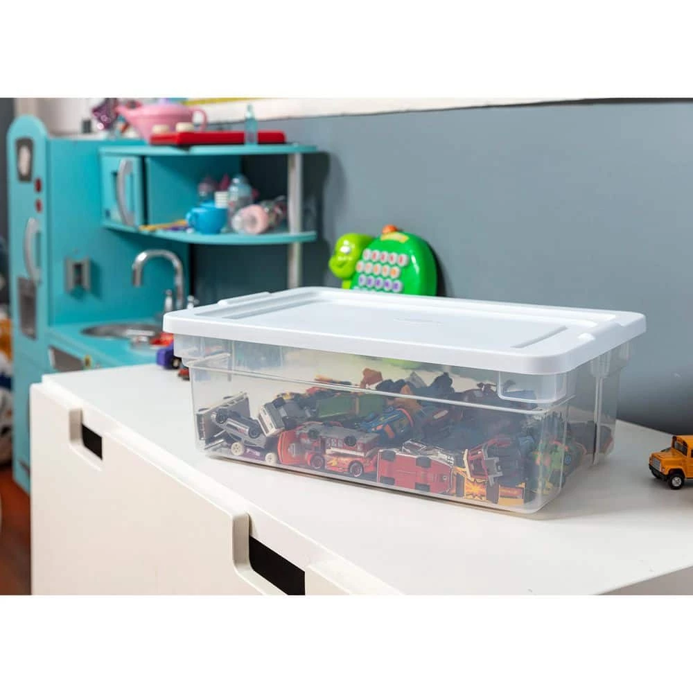 Classic Clear 12 qt. Stackable Heavy Duty Plastic Storage Bins by Rubbermaid 5 Classic Clear 12 qt. Stackable Heavy Duty Plastic Storage Bins by Rubbermaid - Image 3