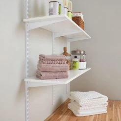 White Laminated Wood Shelf 12 in. D x 24 in. L by Rubbermaid -Cheap Sterilite Store white rubbermaid wall mounted shelves fg4b7900wht 1f 1000