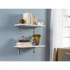 White Laminated Wood Shelf 12 in. D x 24 in. L by Rubbermaid -Cheap Sterilite Store white rubbermaid wall mounted shelves fg4b7900wht a0 1000