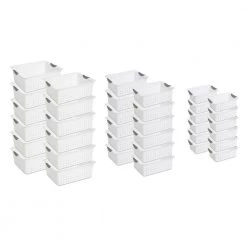 6 in. H x 12.875 in. W x 15.875 in. D White Plastic Cube Storage Bin 12-Pack by Sterilite