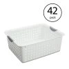 6 in. H x 12.875 in. W x 15.875 in. D White Plastic Cube Storage Bin 42-Pack by Sterilite -Cheap Sterilite Store white sterilite cube storage bins 42 x 16268006 64 1000