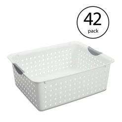 6 in. H x 12.875 in. W x 15.875 in. D White Plastic Cube Storage Bin 42-Pack by Sterilite