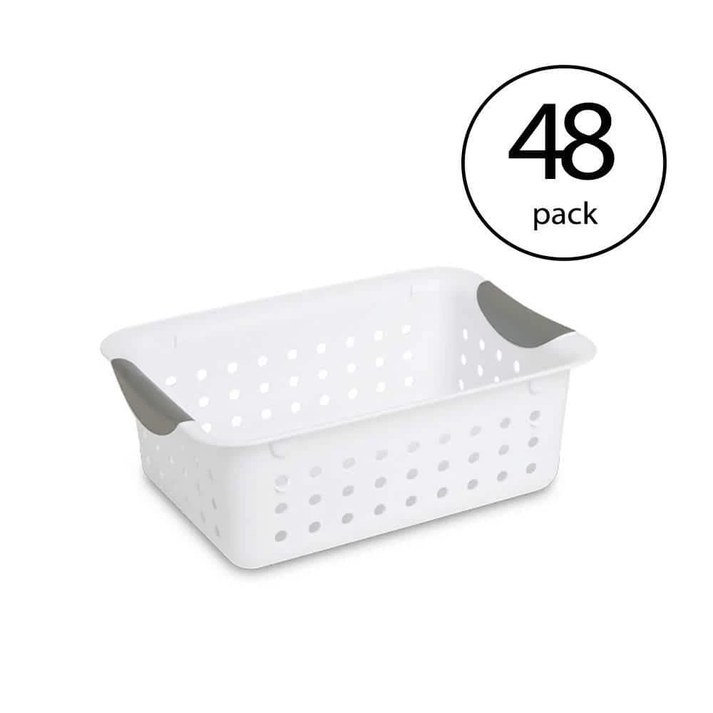 4 in. H x 8 in. W x 11.125 in. D White Plastic Cube Storage Bin 48-Pack by Sterilite 3 4 in. H x 8 in. W x 11.125 in. D White Plastic Cube Storage Bin 48-Pack by Sterilite