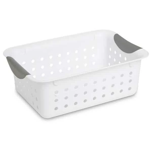 4 in. H x 8 in. W x 11.125 in. D White Plastic Cube Storage Bin 48-Pack by Sterilite 4 4 in. H x 8 in. W x 11.125 in. D White Plastic Cube Storage Bin 48-Pack by Sterilite - Image 2