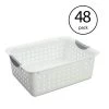 5 in. H x 10.75 in. W x 13.75 in. D White Plastic Cube Storage Bin 6-Pack by Sterilite -Cheap Sterilite Store white sterilite cube storage bins 48 x 16248006 64 1000