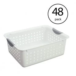 5 in. H x 10.75 in. W x 13.75 in. D White Plastic Cube Storage Bin 6-Pack by Sterilite
