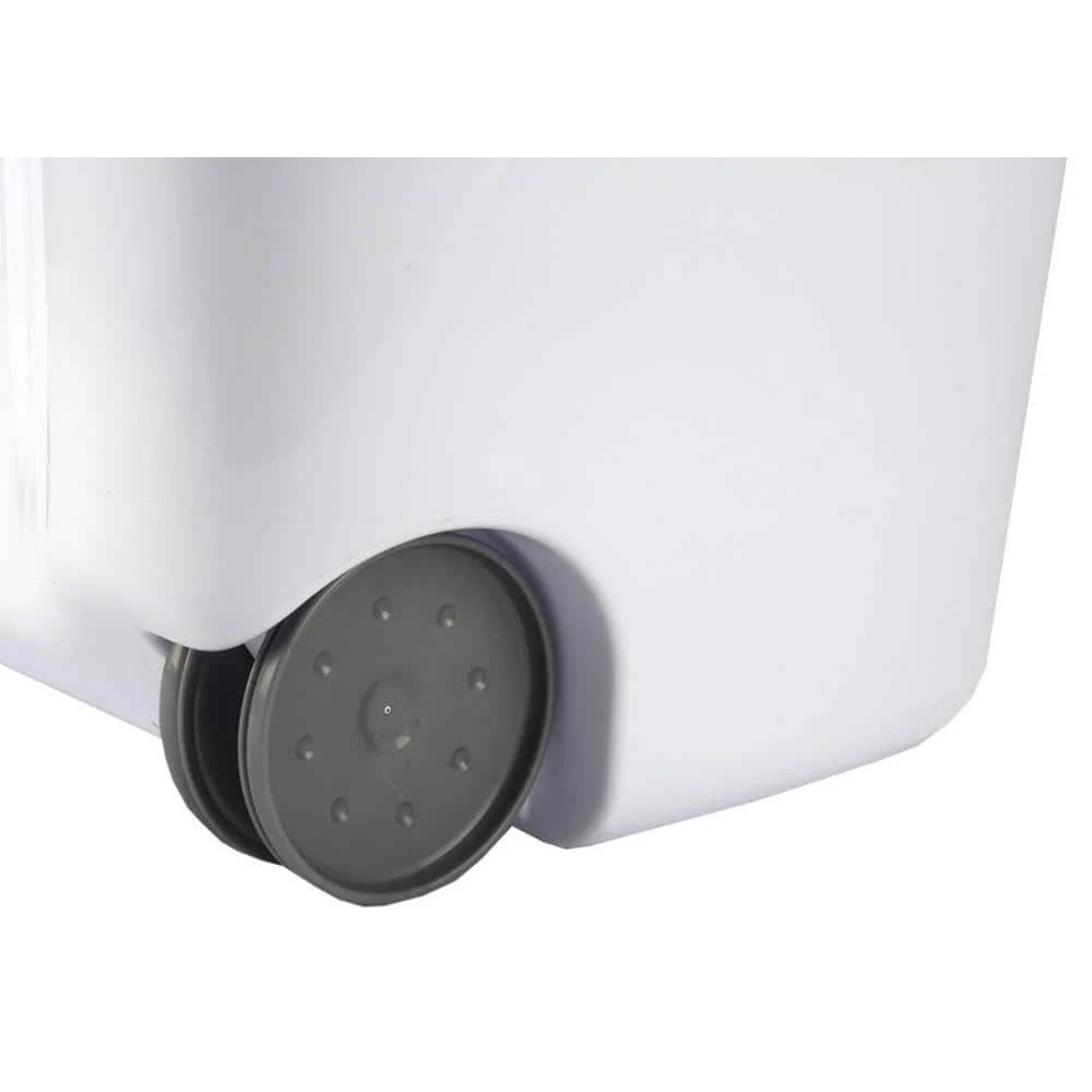 White Laundry Hamper with Lift-Top, Rolling Wheels and Pull Handle (9-Pack) by Sterilite 8 White Laundry Hamper with Lift-Top, Rolling Wheels and Pull Handle (9-Pack) by Sterilite - Image 6