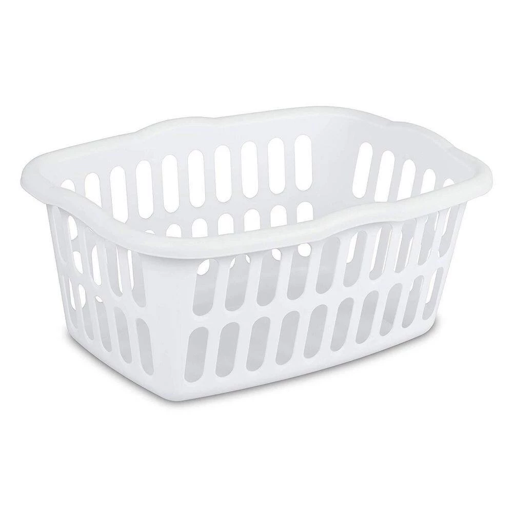 1.5 Bushel Rectangular Plastic Laundry Basket Bins, White, 12 Pack by Sterilite 4 1.5 Bushel Rectangular Plastic Laundry Basket Bins, White, 12 Pack by Sterilite - Image 2