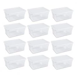 16 Qt. Clear Stacking Storage Container Tub (12 Pack) by Sterilite