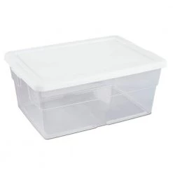 16 Qt. Clear Stacking Storage Container Tub (12 Pack) by Sterilite -Cheap Sterilite Store white sterilite storage bins 12 x 16448012 c3 1000