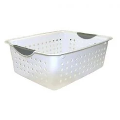 14 in. D x 5 in. H x 11 in. W White Plastic Cube Storage Bin by Sterilite -Cheap Sterilite Store white sterilite storage bins 16248006 c3 1000
