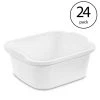 Durable Reinforced Plastic 12 qt. Kitchen Dishpan in White (24-Pack) by Sterilite