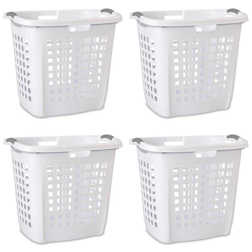 0.2 Gal. Plastic Ultra Easy Carry Dirty Clothes Laundry Basket Hamper (4-Pack) by Sterilite 3 0.2 Gal. Plastic Ultra Easy Carry Dirty Clothes Laundry Basket Hamper (4-Pack) by Sterilite