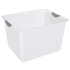 Deep Ultra Plastic Storage Bin Organizer Basket, White (54-Pack) by Sterilite 9 Deep Ultra Plastic Storage Bin Organizer Basket, White (54-Pack) by Sterilite -Cheap Sterilite Store white sterilite storage bins 54 x 16288006 1f 1000