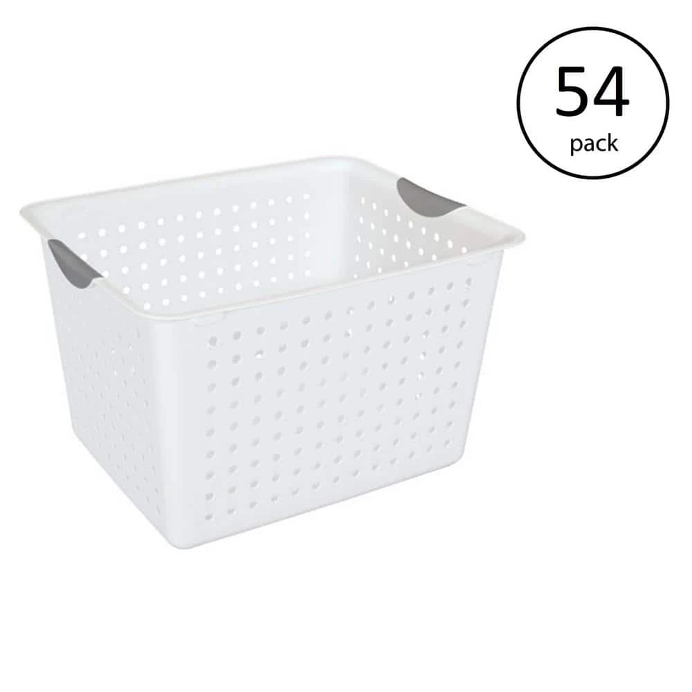 Deep Ultra Plastic Storage Bin Organizer Basket, White (54-Pack) by Sterilite 3 Deep Ultra Plastic Storage Bin Organizer Basket, White (54-Pack) by Sterilite