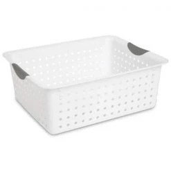 11 in. D x 4 in. H x 8 in. W White Plastic Cube Storage Bin by Sterilite -Cheap Sterilite Store white sterilite storage bins 6 x 16288006 1f 1000