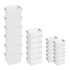 11 in. D x 4 in. H x 8 in. W White Plastic Cube Storage Bin by Sterilite