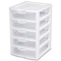 7.25 in. x 11 in. Clearview Small 5-Drawer Desktop Storage Unit, White (16-Pack) by Sterilite 8 7.25 in. x 11 in. Clearview Small 5-Drawer Desktop Storage Unit, White (16-Pack) by Sterilite -Cheap Sterilite Store white sterilite storage drawers 175870 4f 1000